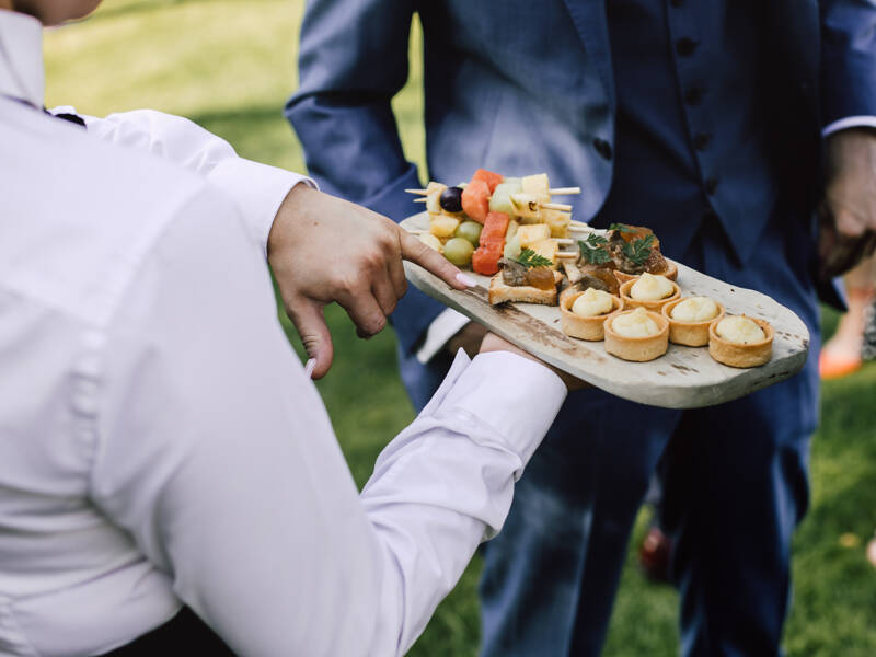 Wedding canapes outdoor wedding